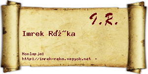 Imrek Réka névjegykártya